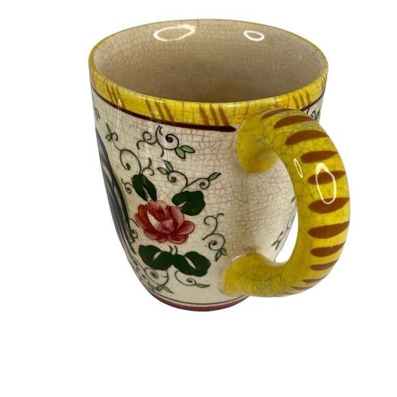 RARE Vintage Early Provincial Rooster and Roses Tray and Coffee Cup Set READ - Picture 11 of 16